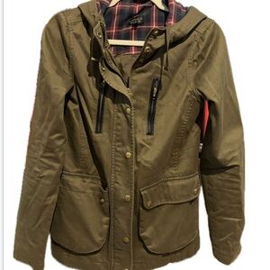 Women's Olive Hooded Barn Chore Jacket